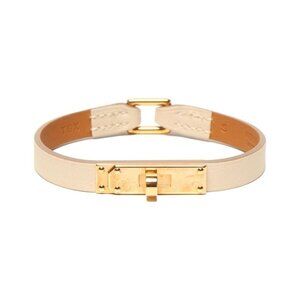 Hermes Leather Bracelet Gold Hardware Micro Kelly Bracelet